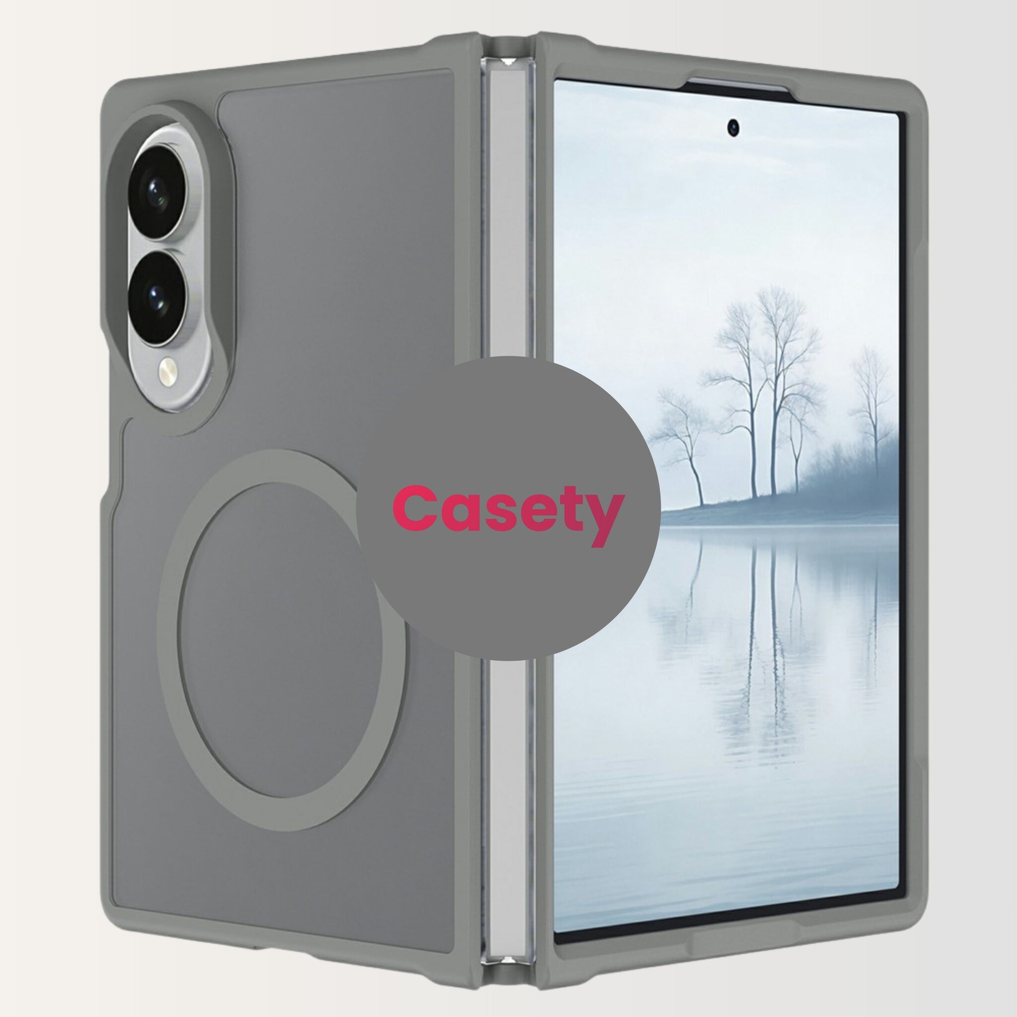 Samsung Galaxy Z Fold 8 hoesje slanke backcover met volledige MagSafe ondersteuning - Grijs
