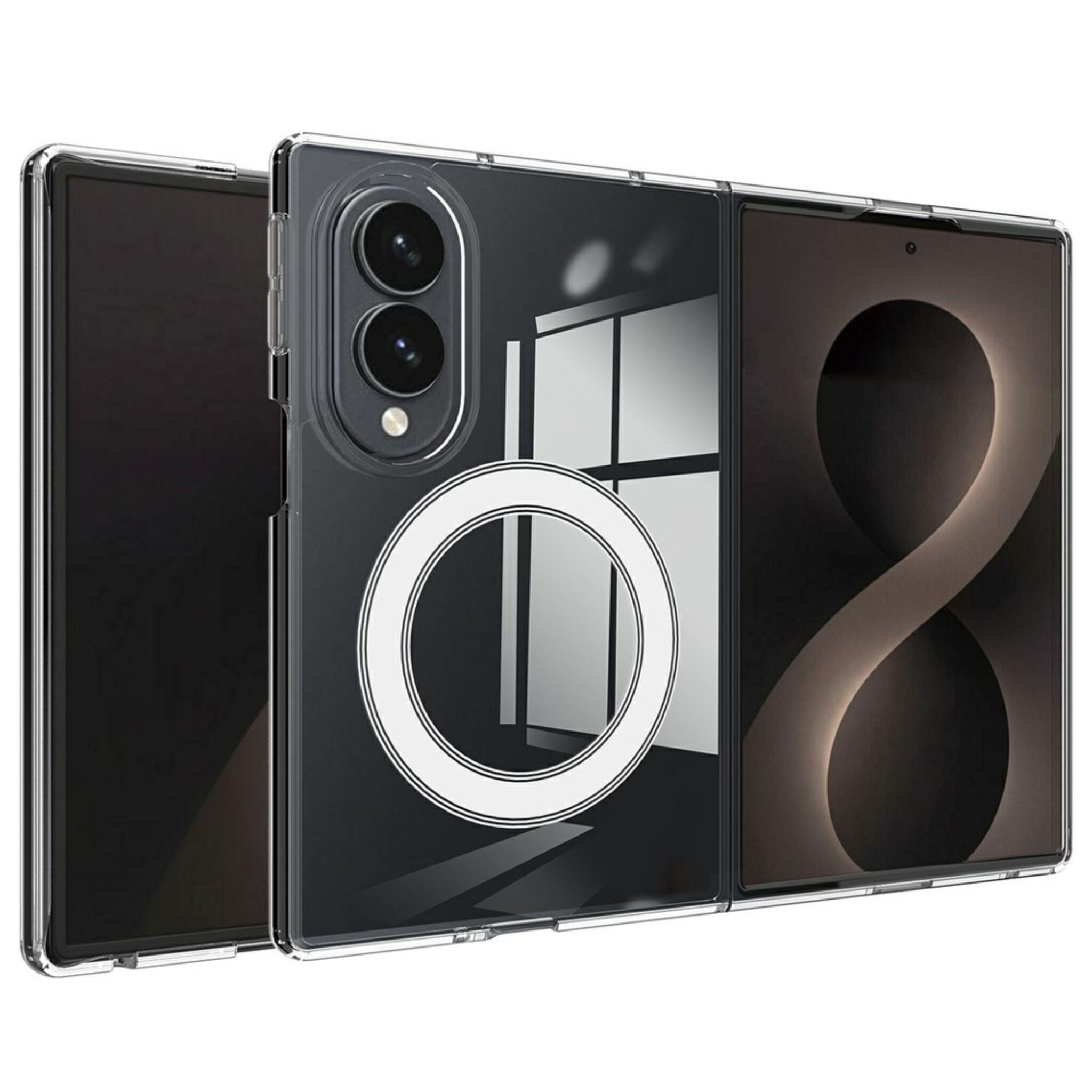 Samsung Galaxy Z Fold 8 Backcover hoes met MagSafe ondersteuning - Transparant