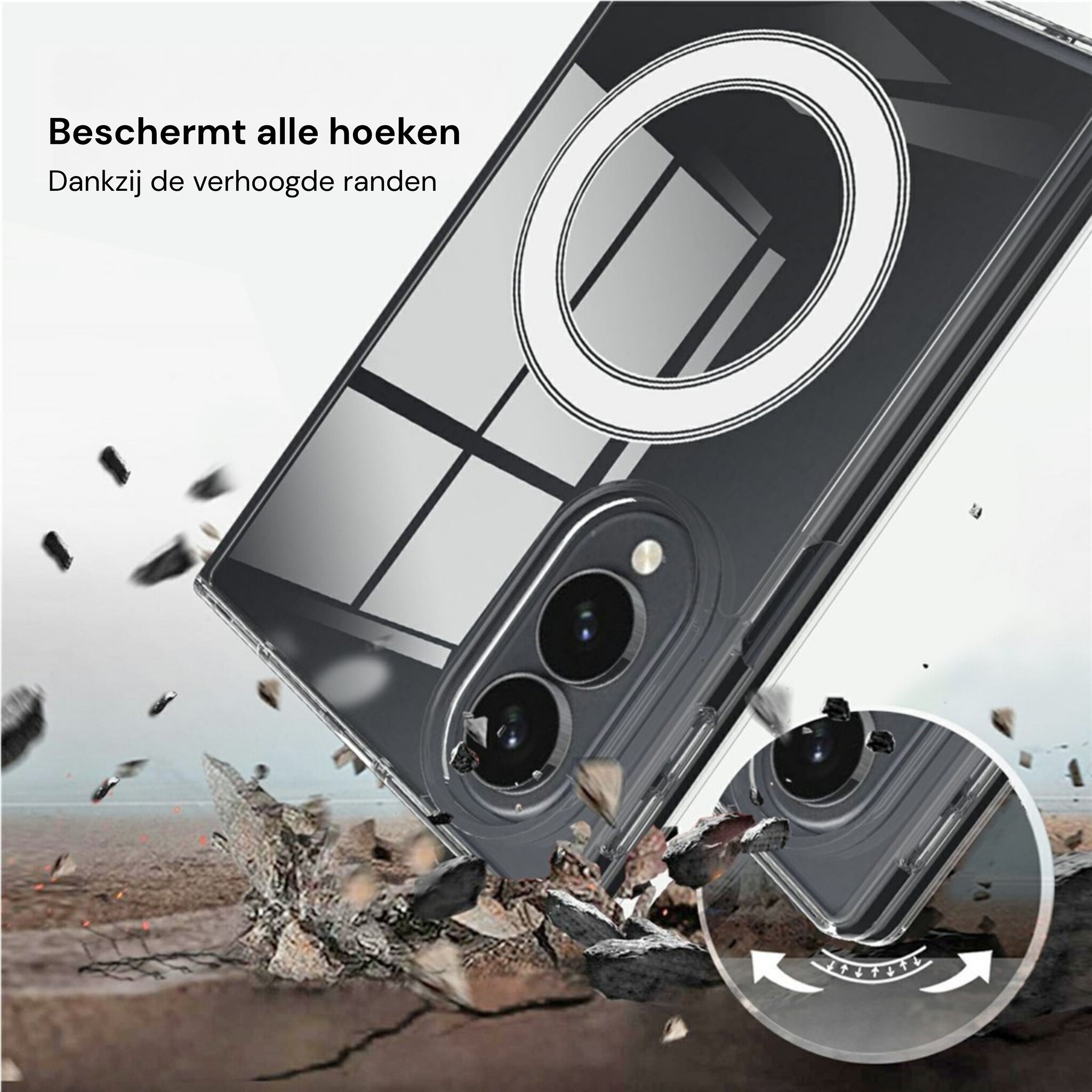Samsung Galaxy Z Fold 8 Backcover hoes met MagSafe ondersteuning - Transparant