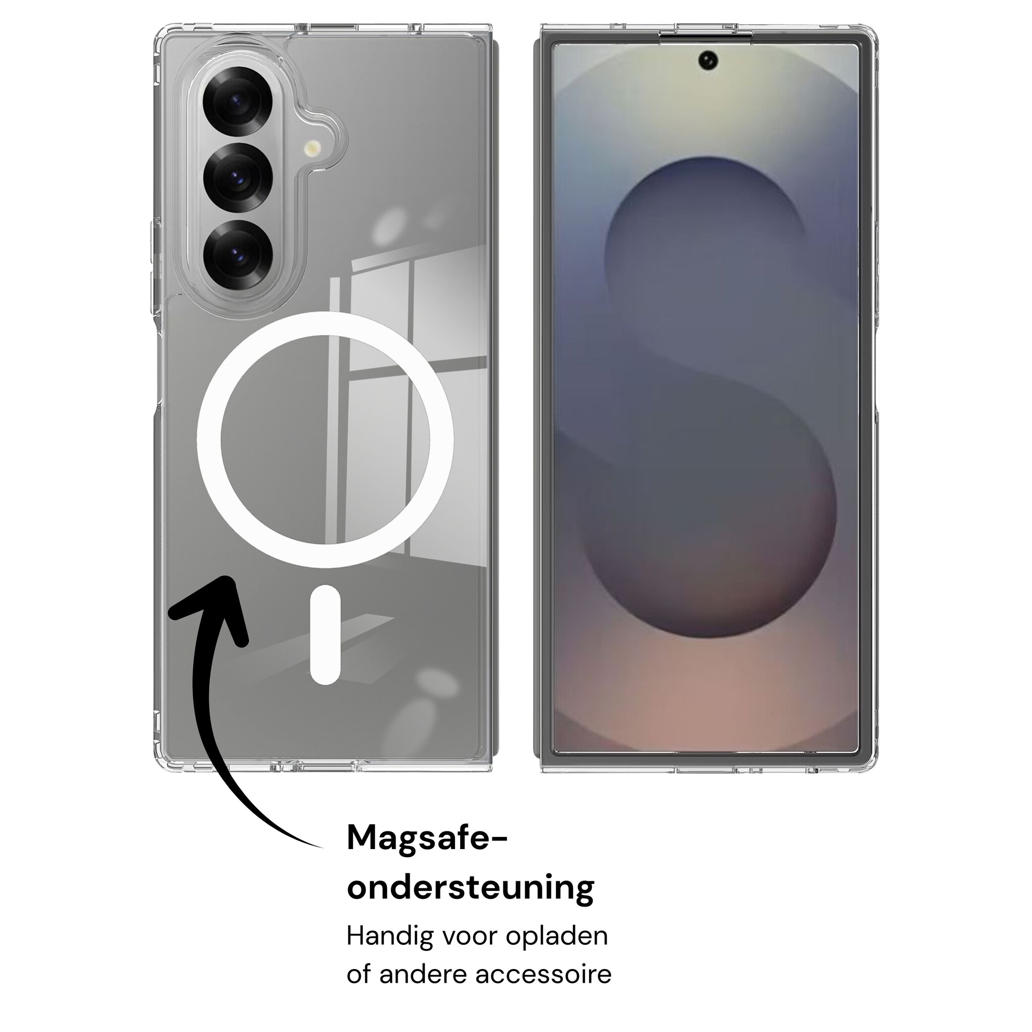 Samsung Galaxy Z Fold 8 Ultra Backcover hoes met MagSafe ondersteuning - Transparant
