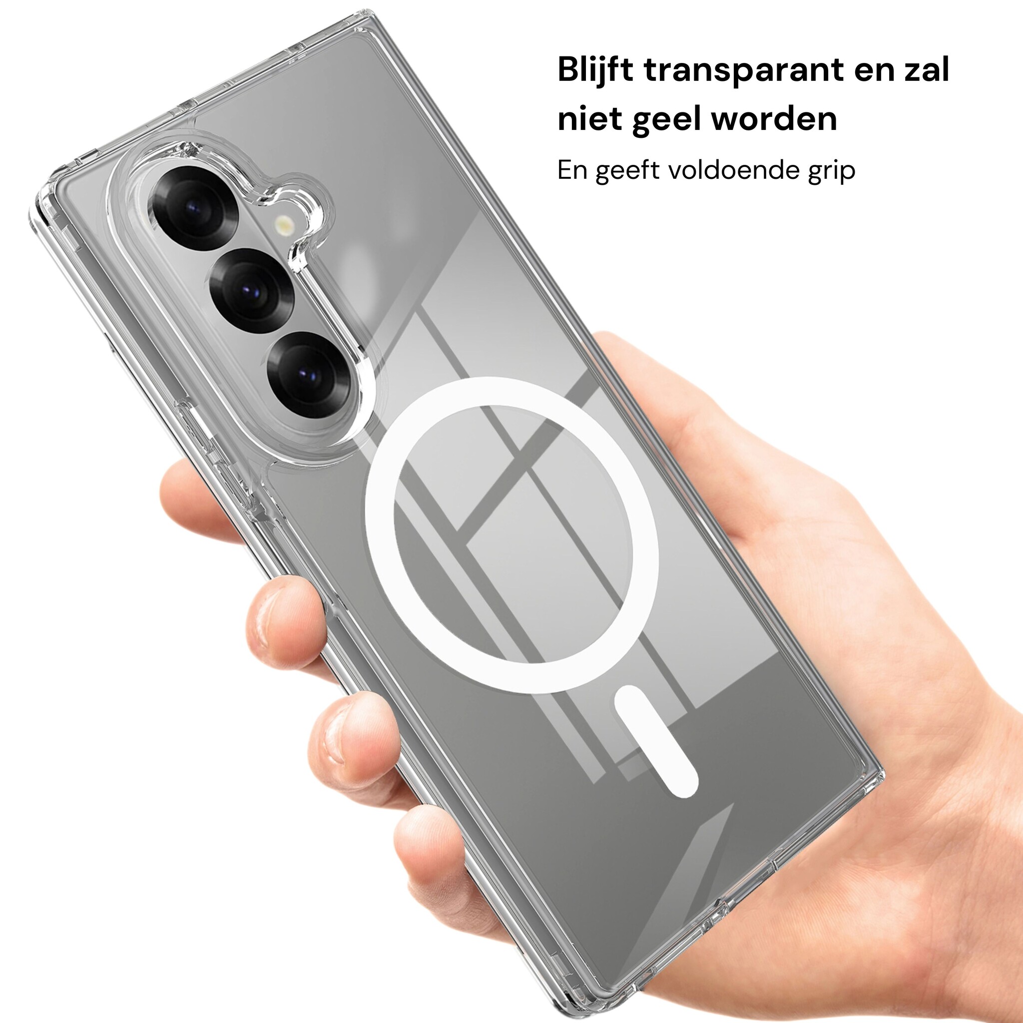 Samsung Galaxy Z Fold 8 Ultra Backcover hoes met MagSafe ondersteuning - Transparant