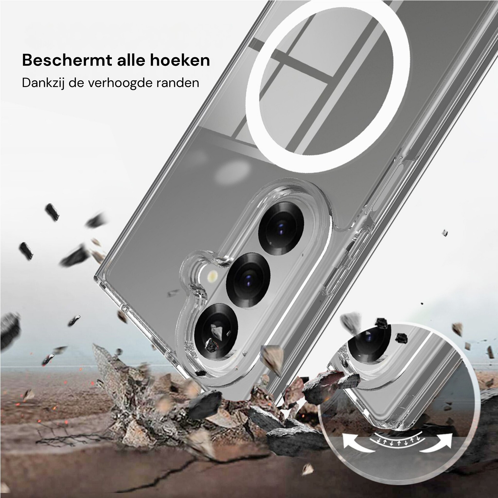 Samsung Galaxy Z Fold 8 Ultra Backcover hoes met MagSafe ondersteuning - Transparant