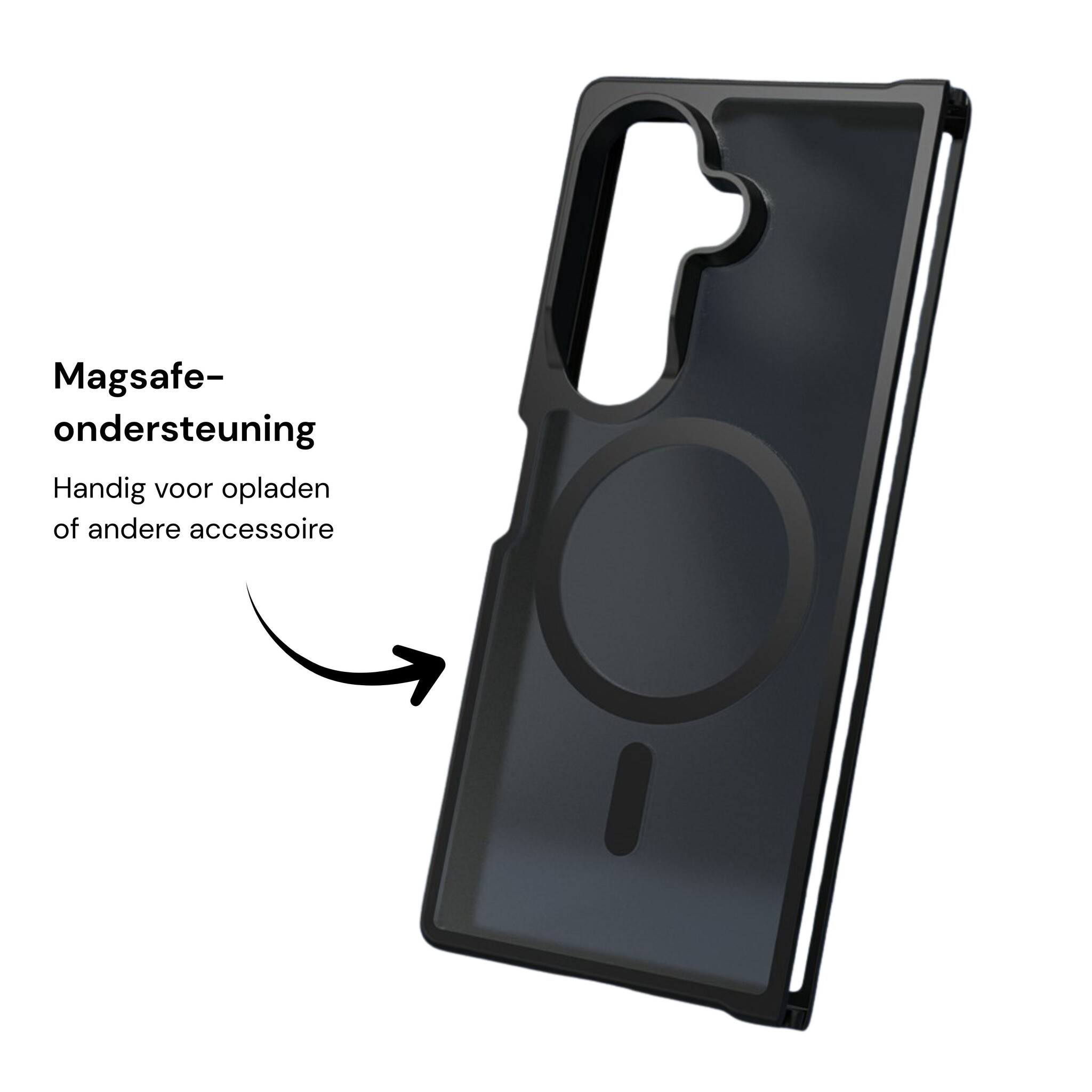 Samsung Galaxy Z Fold 8 Ultra hoesje slanke backcover met volledige MagSafe ondersteuning - Zwart