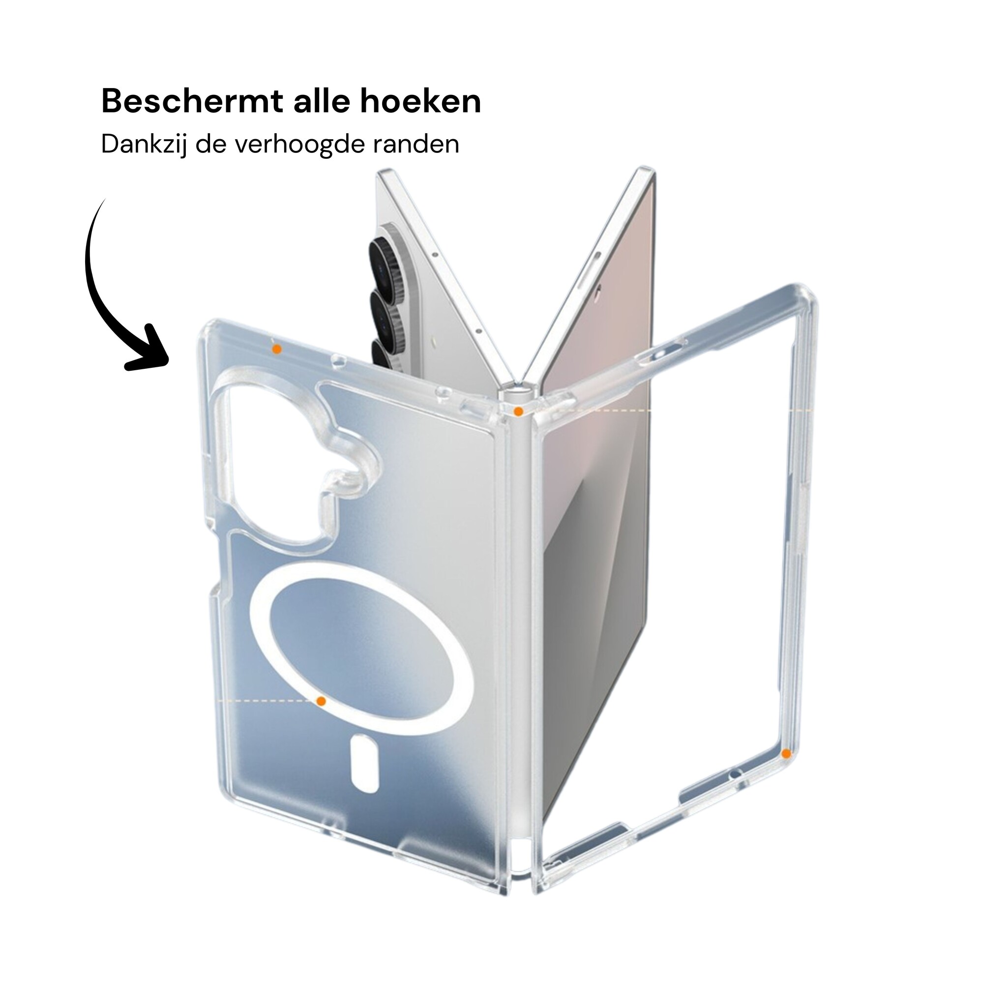 Samsung Galaxy Z Fold 8 Ultra hoesje slanke backcover met volledige MagSafe ondersteuning - Transparant