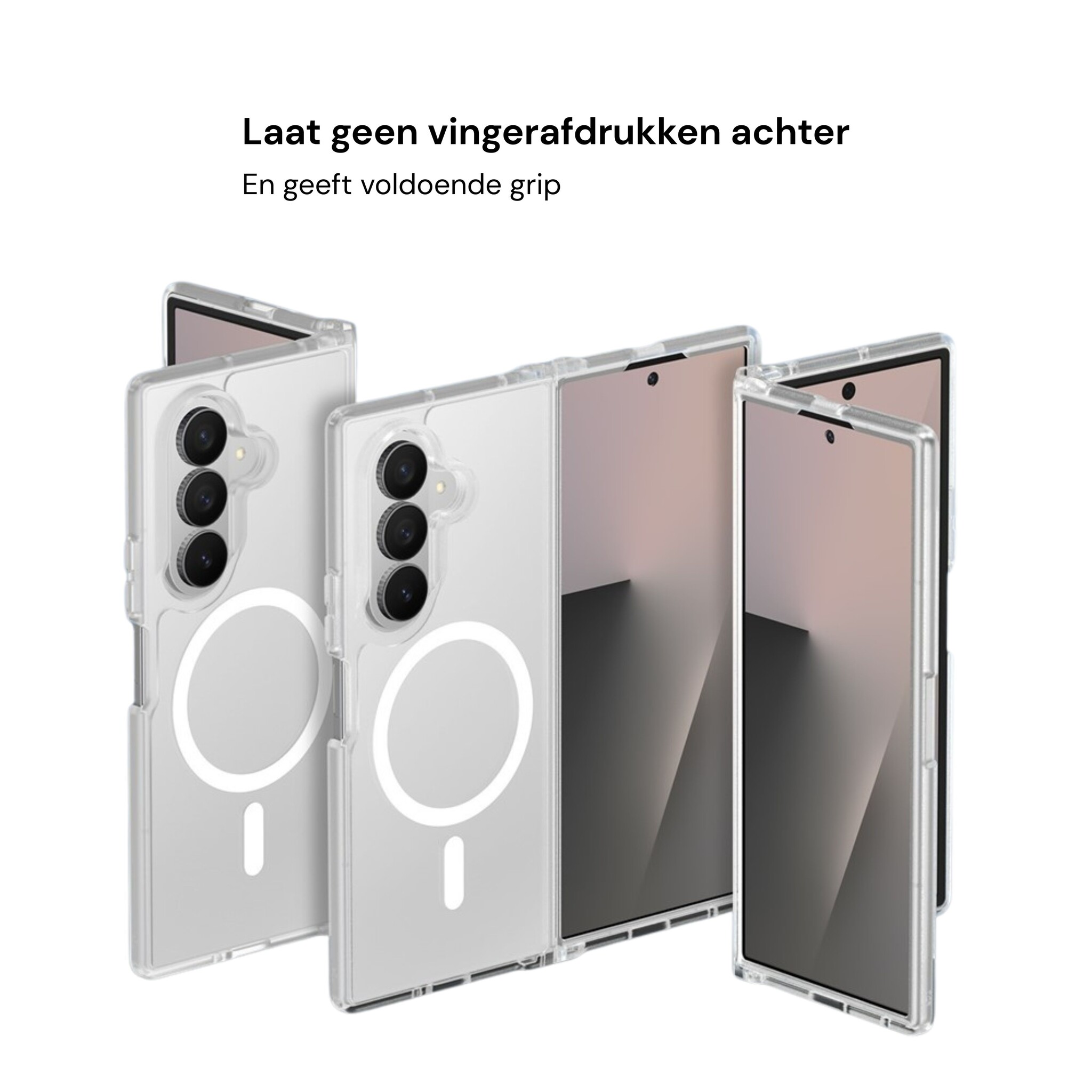 Samsung Galaxy Z Fold 8 Ultra hoesje slanke backcover met volledige MagSafe ondersteuning - Transparant