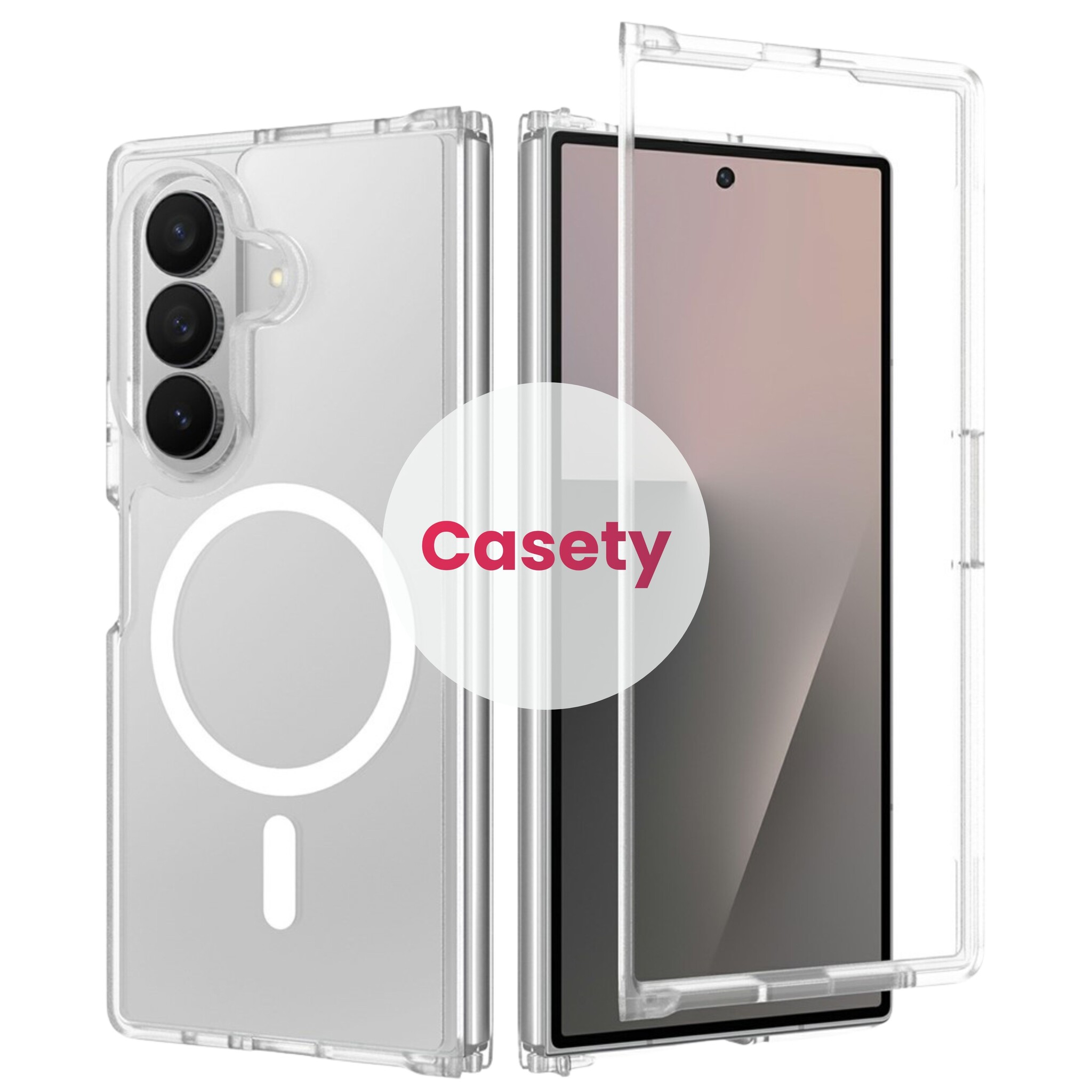 Samsung Galaxy Z Fold 8 Ultra hoesje slanke backcover met volledige MagSafe ondersteuning - Transparant