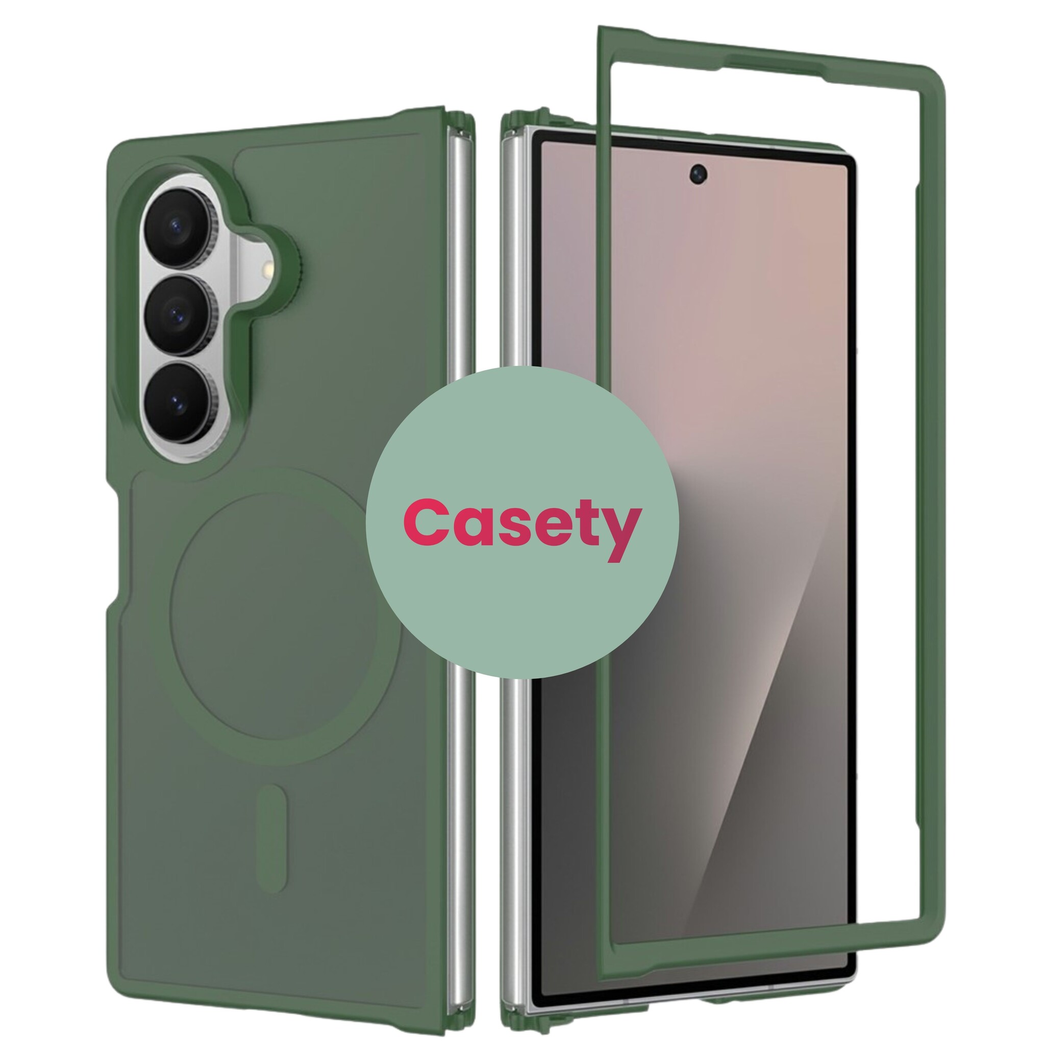 Samsung Galaxy Z Fold 8 Ultra hoesje slanke backcover met volledige MagSafe ondersteuning - Groen