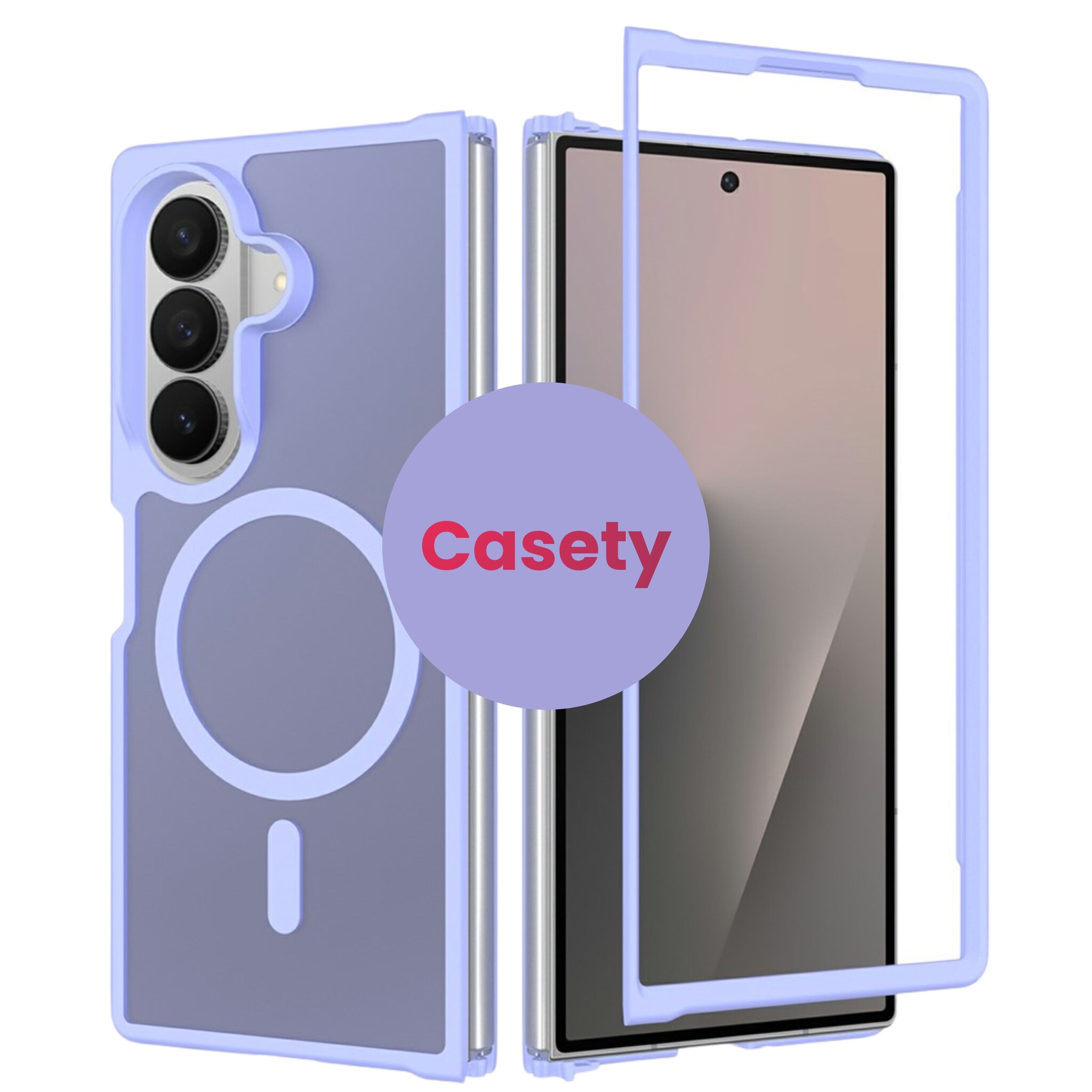 Samsung Galaxy Z Fold 8 Ultra hoesje slanke backcover met volledige MagSafe ondersteuning - Lila