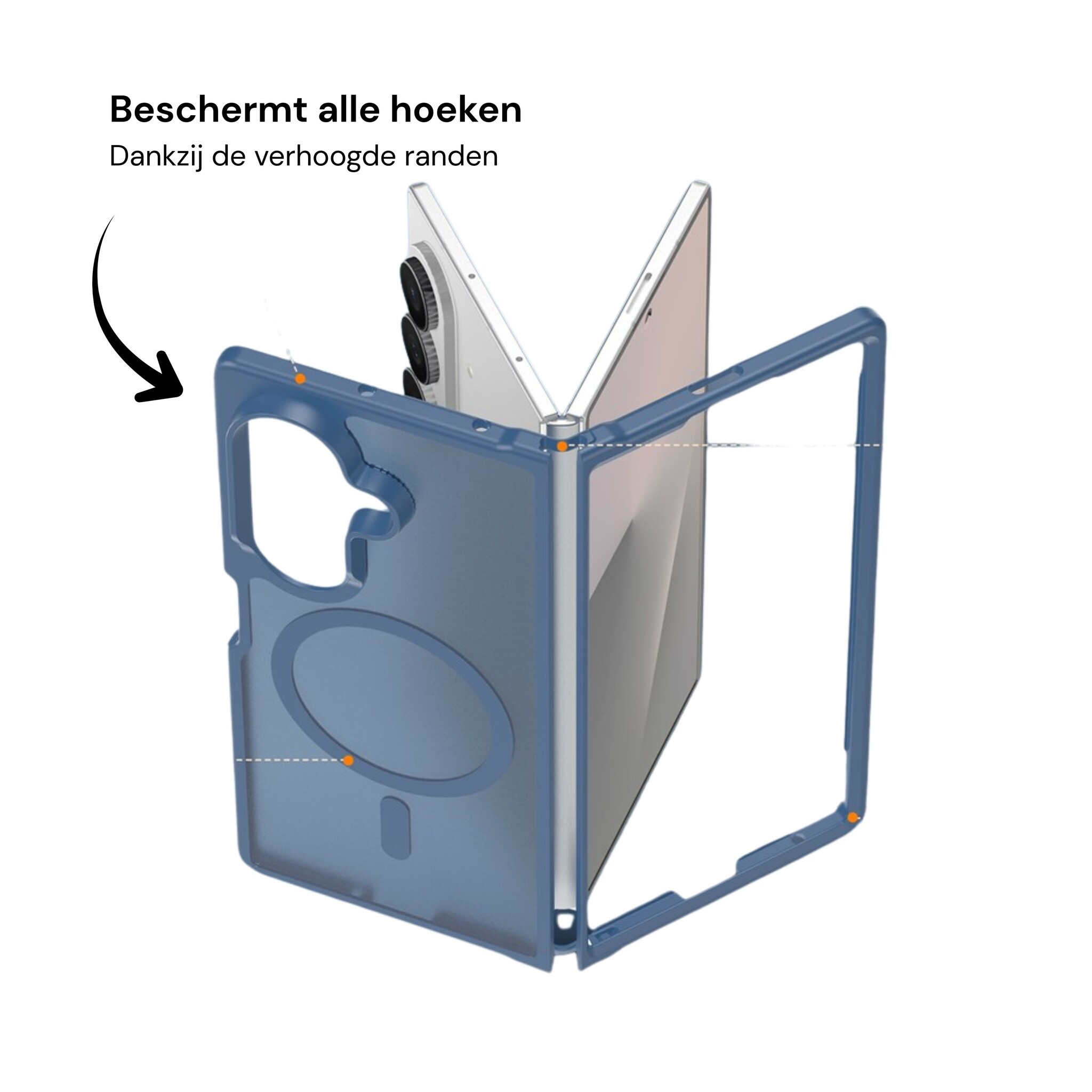 Samsung Galaxy Z Fold 8 Ultra hoesje slanke backcover met volledige MagSafe ondersteuning - Blauw