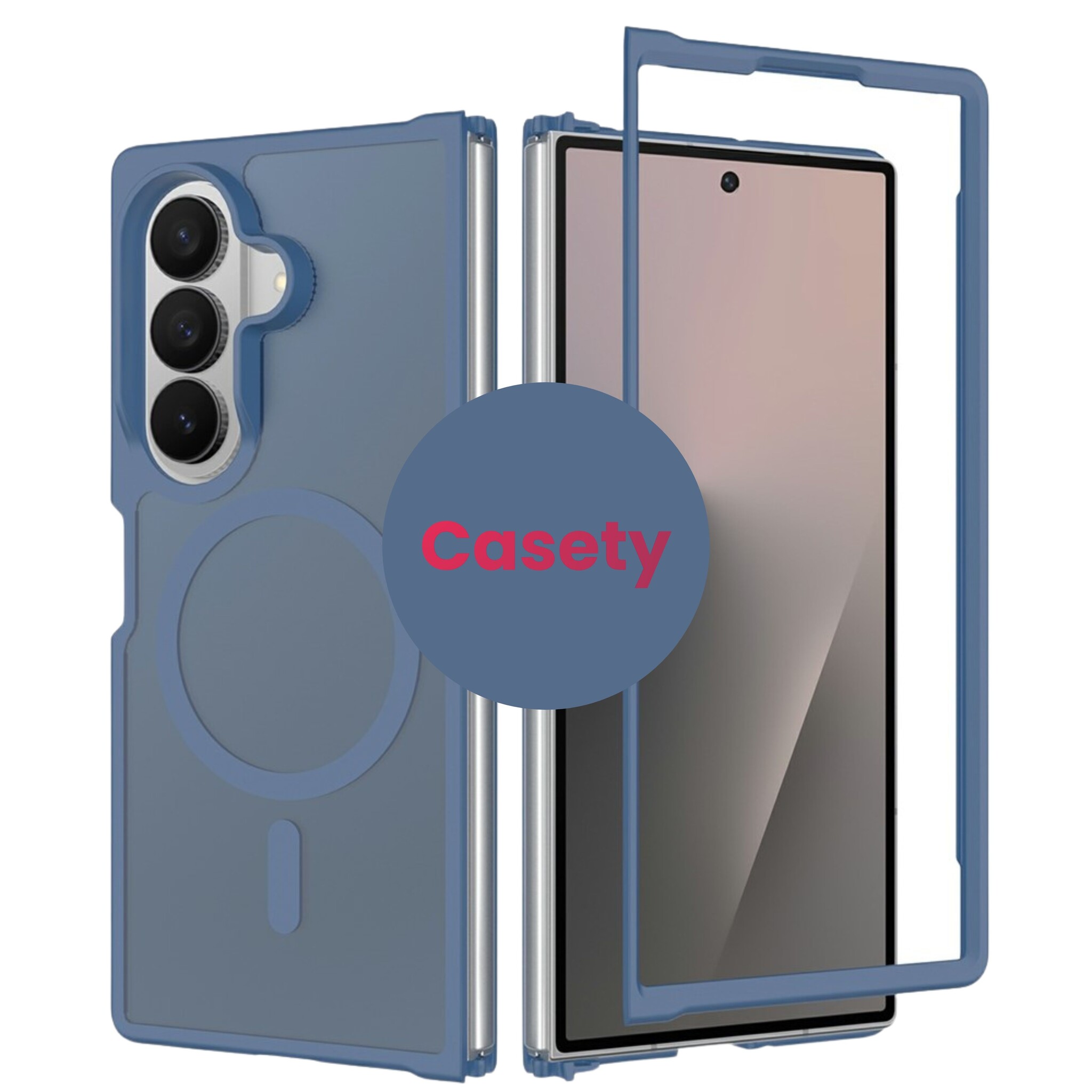 Samsung Galaxy Z Fold 8 Ultra hoesje slanke backcover met volledige MagSafe ondersteuning - Blauw