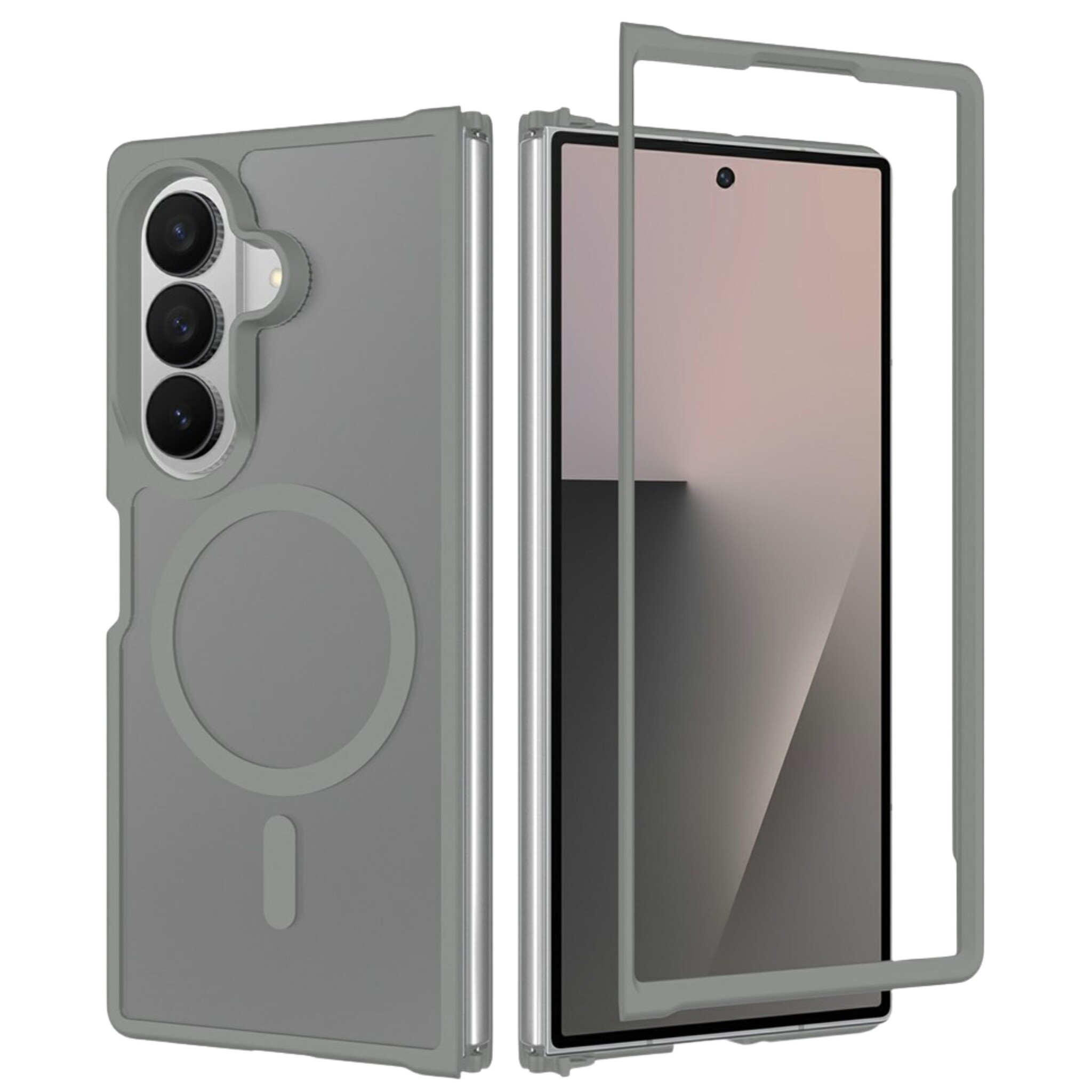 Samsung Galaxy Z Fold 8 Ultra hoesje slanke backcover met volledige MagSafe ondersteuning - Grijs