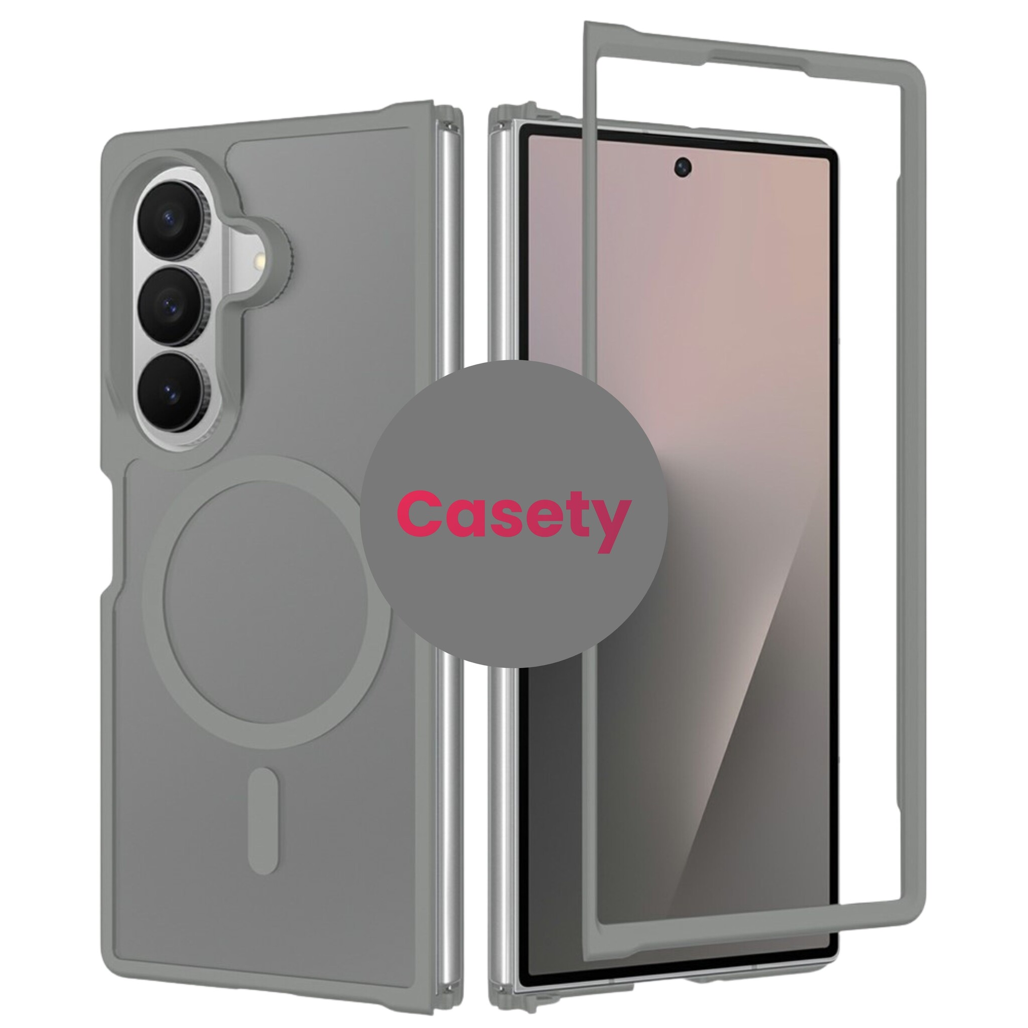 Samsung Galaxy Z Fold 8 Ultra hoesje slanke backcover met volledige MagSafe ondersteuning - Grijs