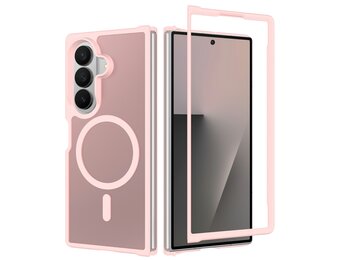 Casety Samsung Galaxy Z Fold 8 Ultra backcover hoesje met MagSafe ondersteuning - Lichtroze