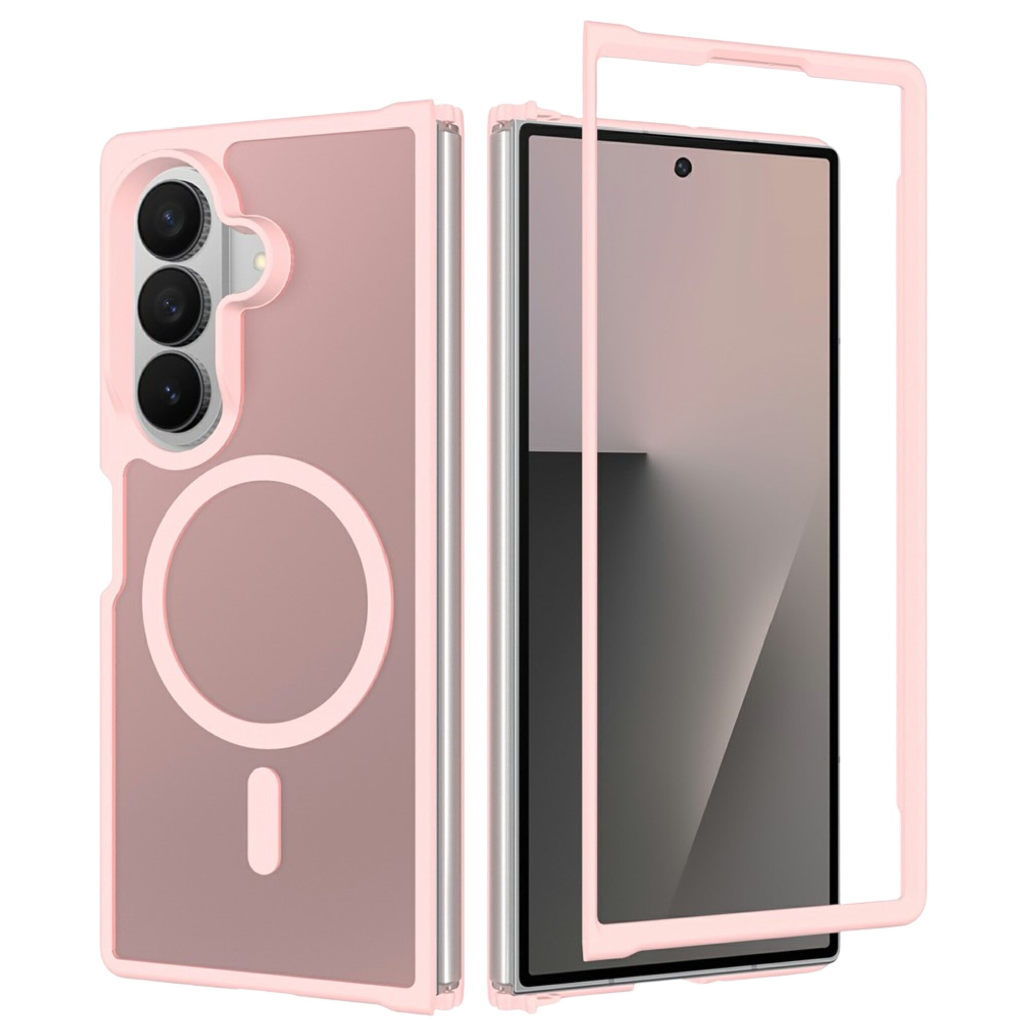 Samsung Galaxy Z Fold 8 Ultra hoesje slanke backcover met volledige MagSafe ondersteuning - Lichtroze