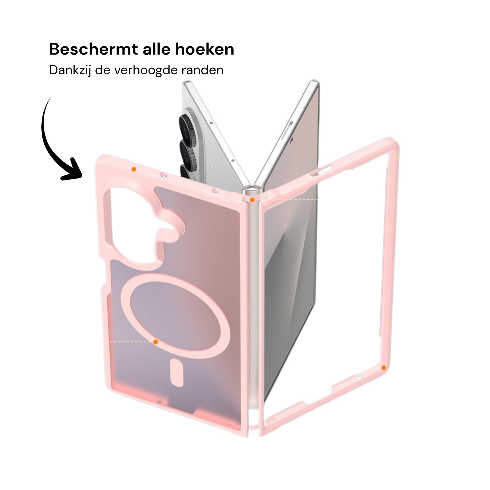 Samsung Galaxy Z Fold 8 Ultra hoesje slanke backcover met volledige MagSafe ondersteuning - Lichtroze