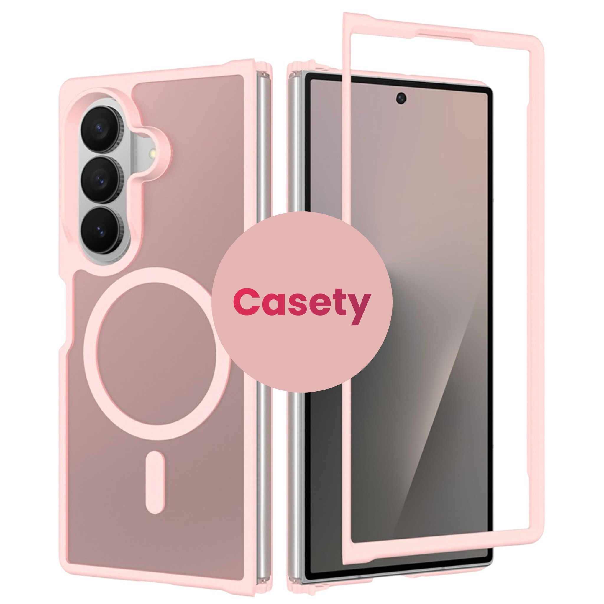 Samsung Galaxy Z Fold 8 Ultra hoesje slanke backcover met volledige MagSafe ondersteuning - Lichtroze