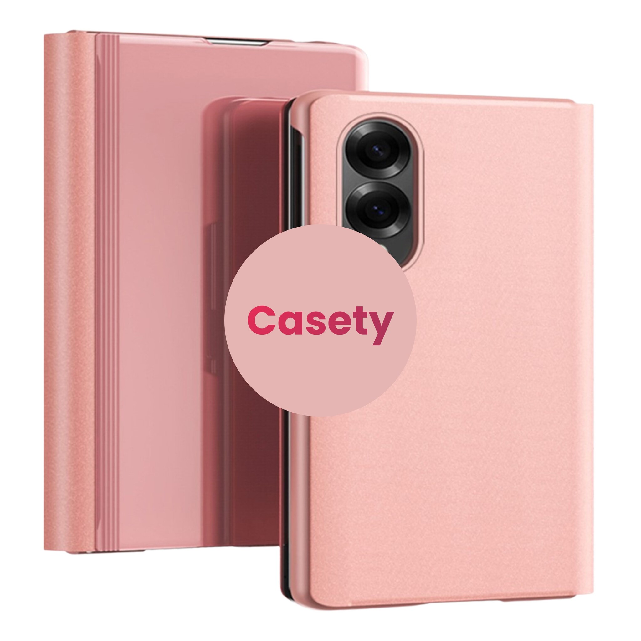 Samsung Galaxy Z Fold 8 Window view cover hoes - Rose Goud