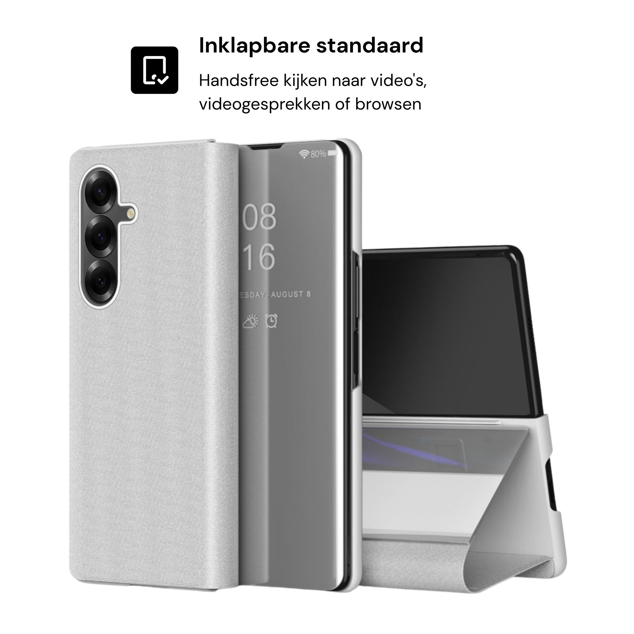 Samsung Galaxy Z Fold 8 Ultra Window view cover hoes - Zilver