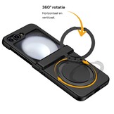 Samsung Galaxy Z Flip 8 hoesje backcover met MagSafe-ring en standfunctie - Zwart