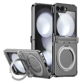Samsung Galaxy Z Flip 8 hoesje backcover met MagSafe-ring en standfunctie - Transparant