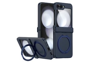 Casety Samsung Galaxy Z Flip 8 backcover hoesje met MagSafe-ring - Donkerblauw