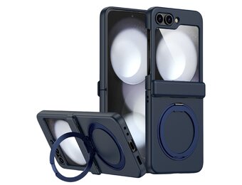 Casety Samsung Galaxy Z Flip 8 backcover hoesje met MagSafe-ring - Donkerblauw
