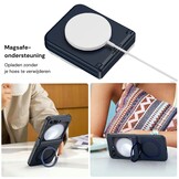 Samsung Galaxy Z Flip 8 hoesje backcover met MagSafe-ring en standfunctie - Donkerblauw