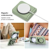 Samsung Galaxy Z Flip 8 hoesje backcover met MagSafe-ring en standfunctie - Groen