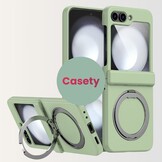 Samsung Galaxy Z Flip 8 hoesje backcover met MagSafe-ring en standfunctie - Groen