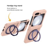 Samsung Galaxy Z Flip 8 hoesje backcover met MagSafe-ring en standfunctie - Lichtroze