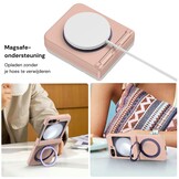 Samsung Galaxy Z Flip 8 hoesje backcover met MagSafe-ring en standfunctie - Lichtroze