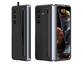 Casety Samsung Galaxy Z Fold 8 Ultra backcover hoes met Stylus & screenprotector - Zwart