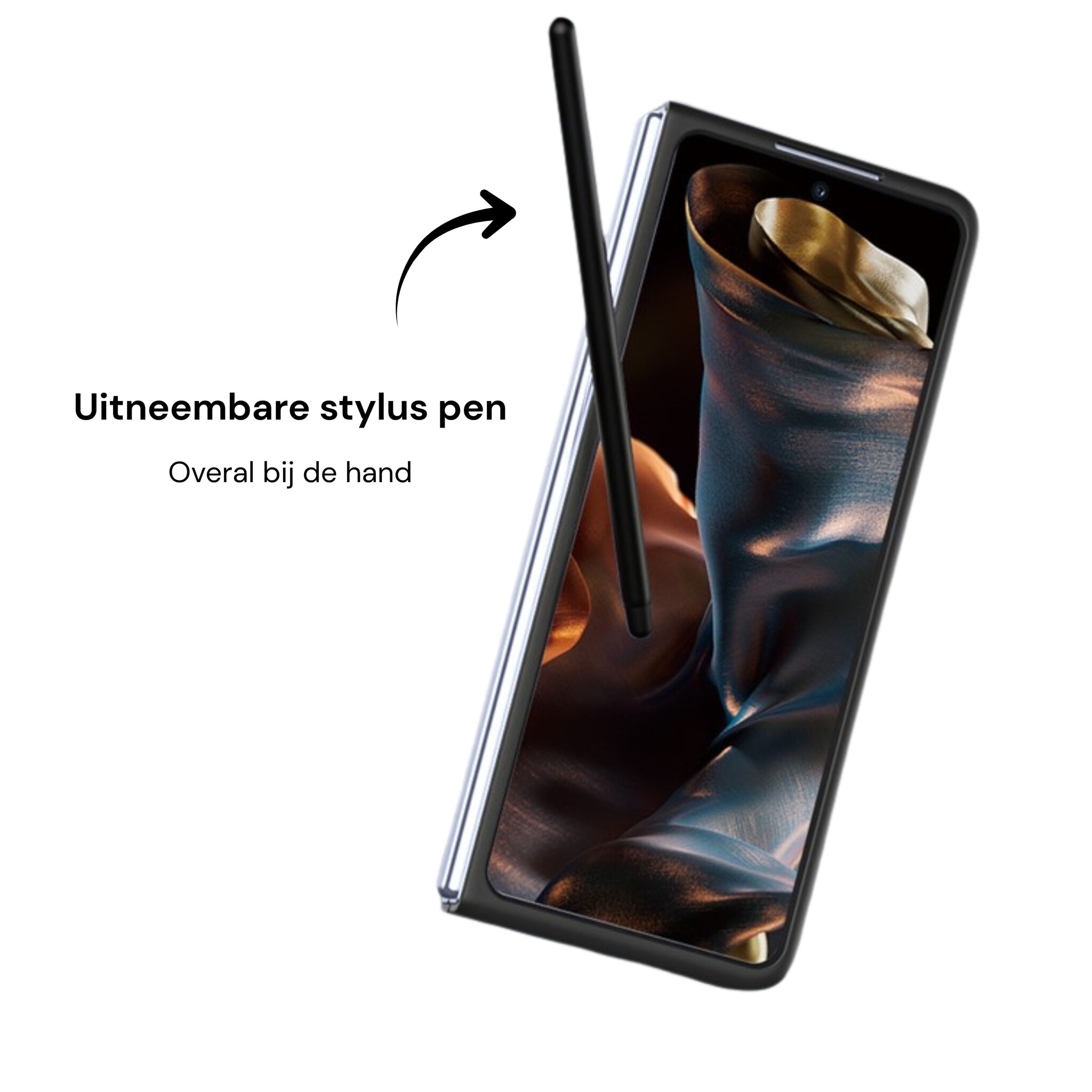 Samsung Galaxy Z Fold 8 Ultra Backcover hoes – Inclusief Styluspen & Screenprotector - Zwart