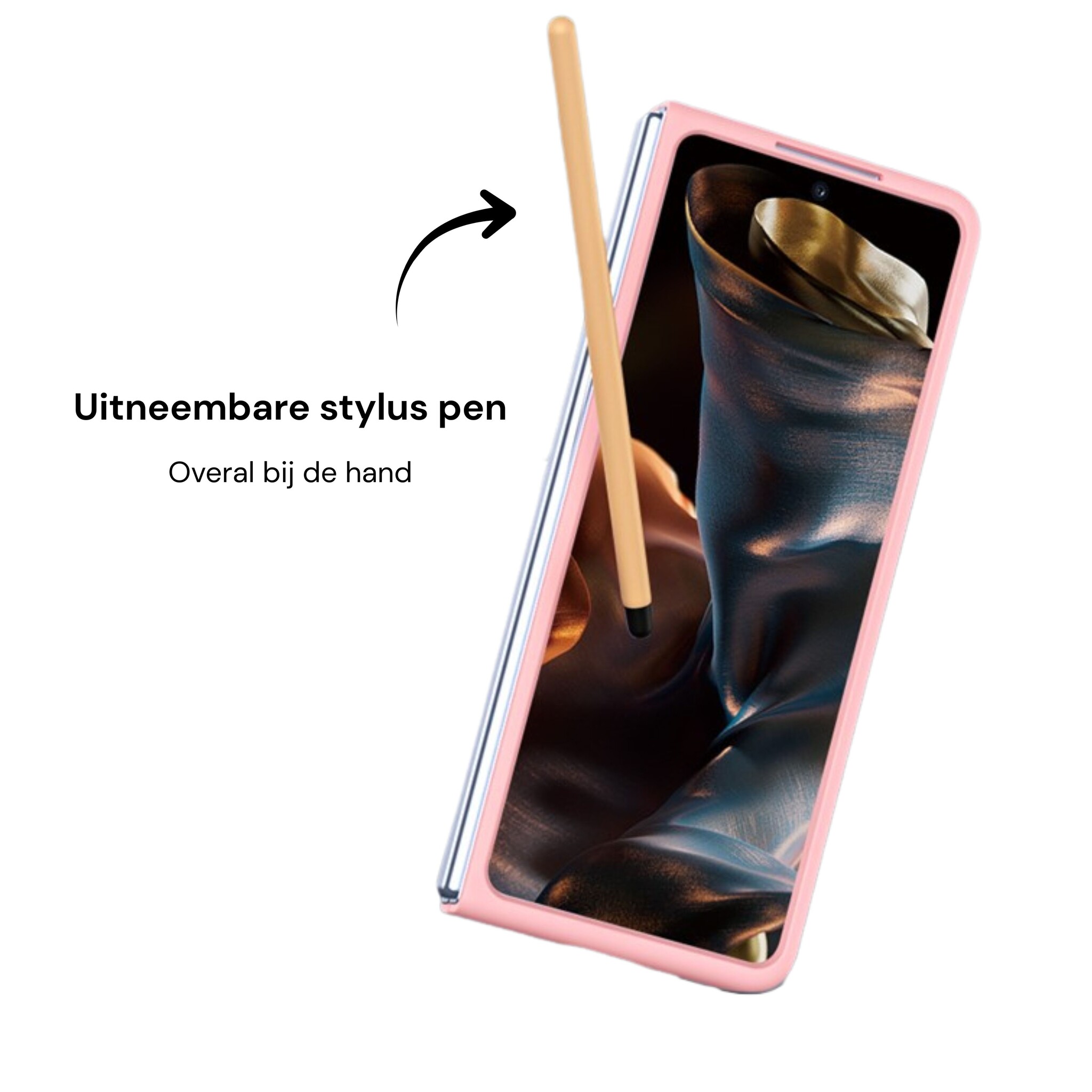 Samsung Galaxy Z Fold 8 Ultra Backcover hoes – Inclusief Styluspen & Screenprotector - Roze