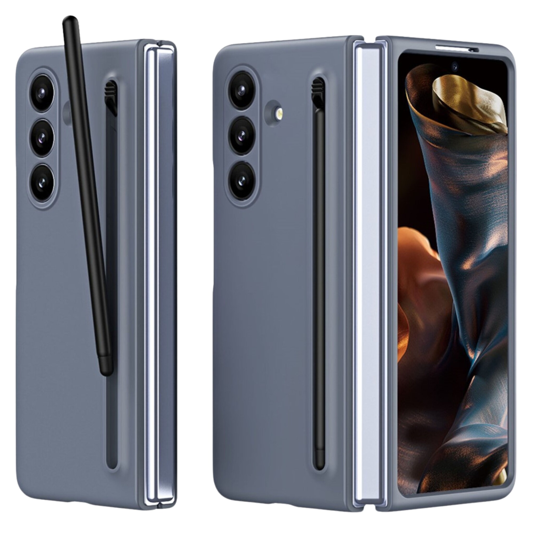 Samsung Galaxy Z Fold 8 Ultra Backcover hoes – Inclusief Styluspen & Screenprotector - Antraciet
