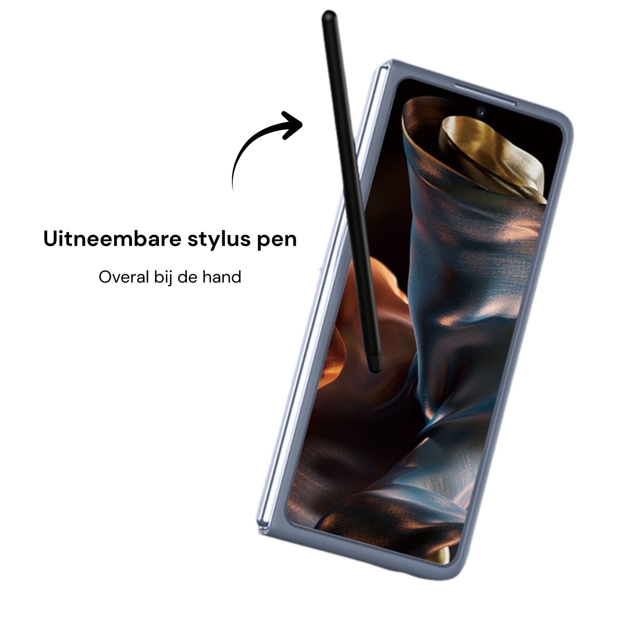 Samsung Galaxy Z Fold 8 Ultra Backcover hoes – Inclusief Styluspen & Screenprotector - Antraciet