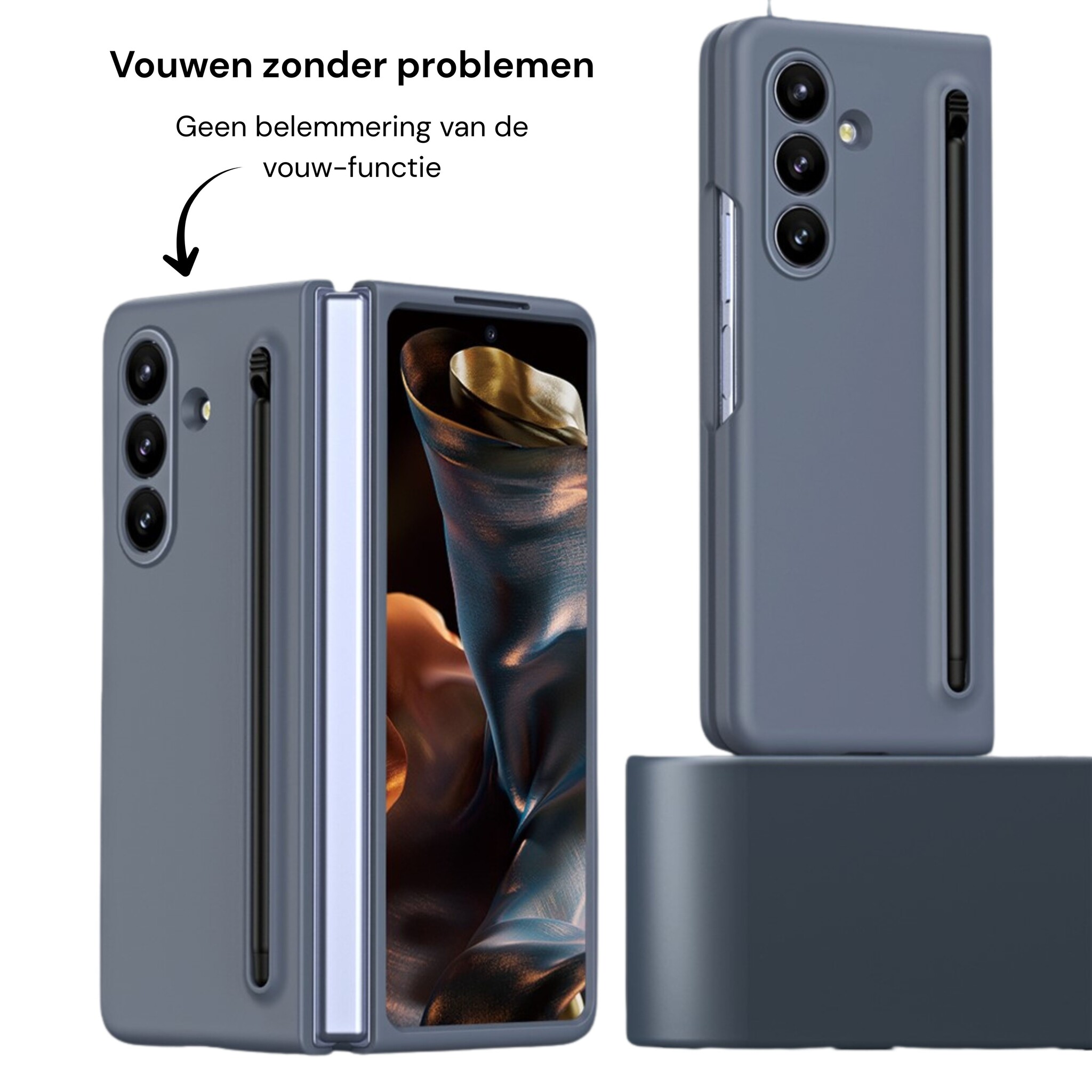 Samsung Galaxy Z Fold 8 Ultra Backcover hoes – Inclusief Styluspen & Screenprotector - Antraciet
