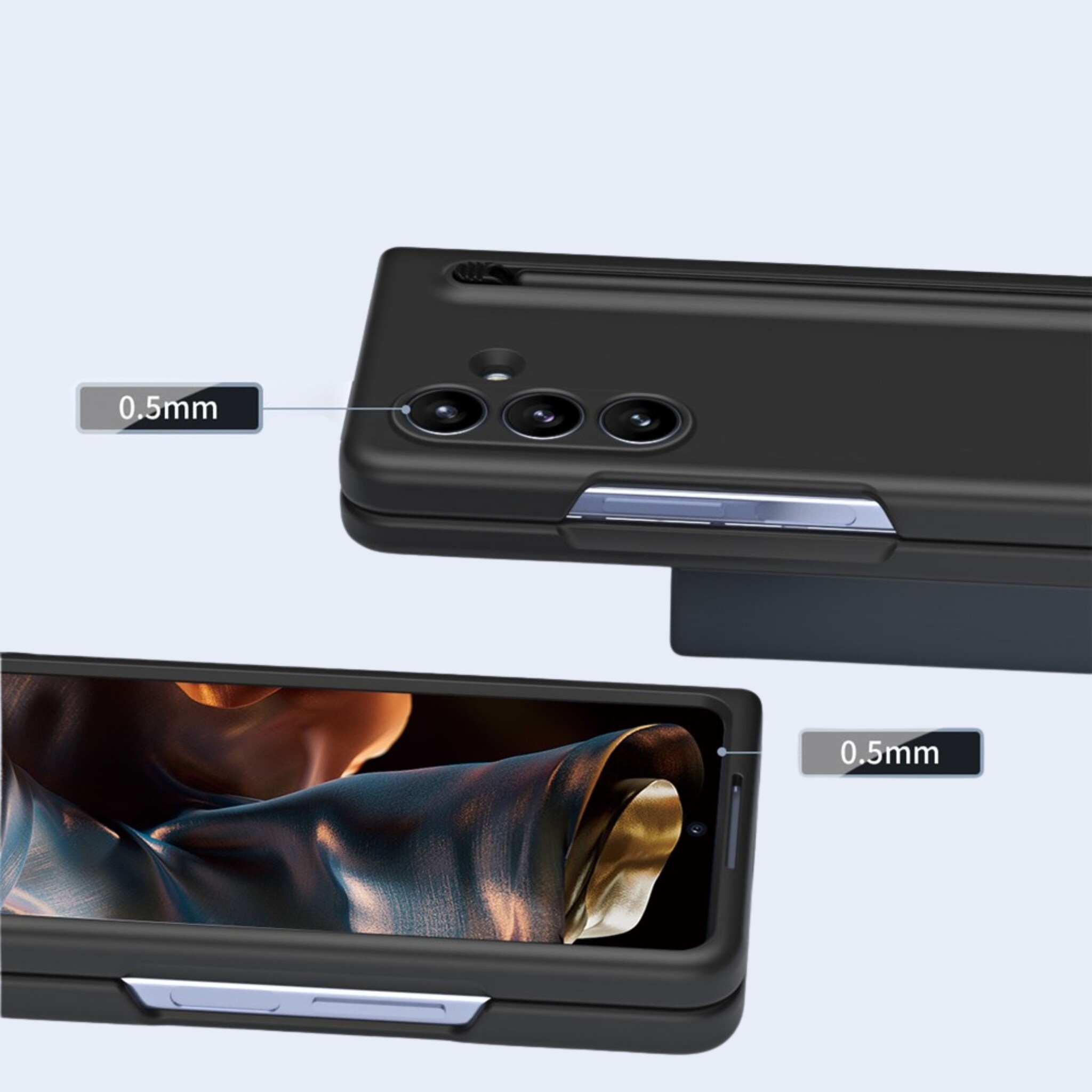 Samsung Galaxy Z Fold 8 Ultra Backcover hoes – Inclusief Styluspen & Screenprotector - Antraciet
