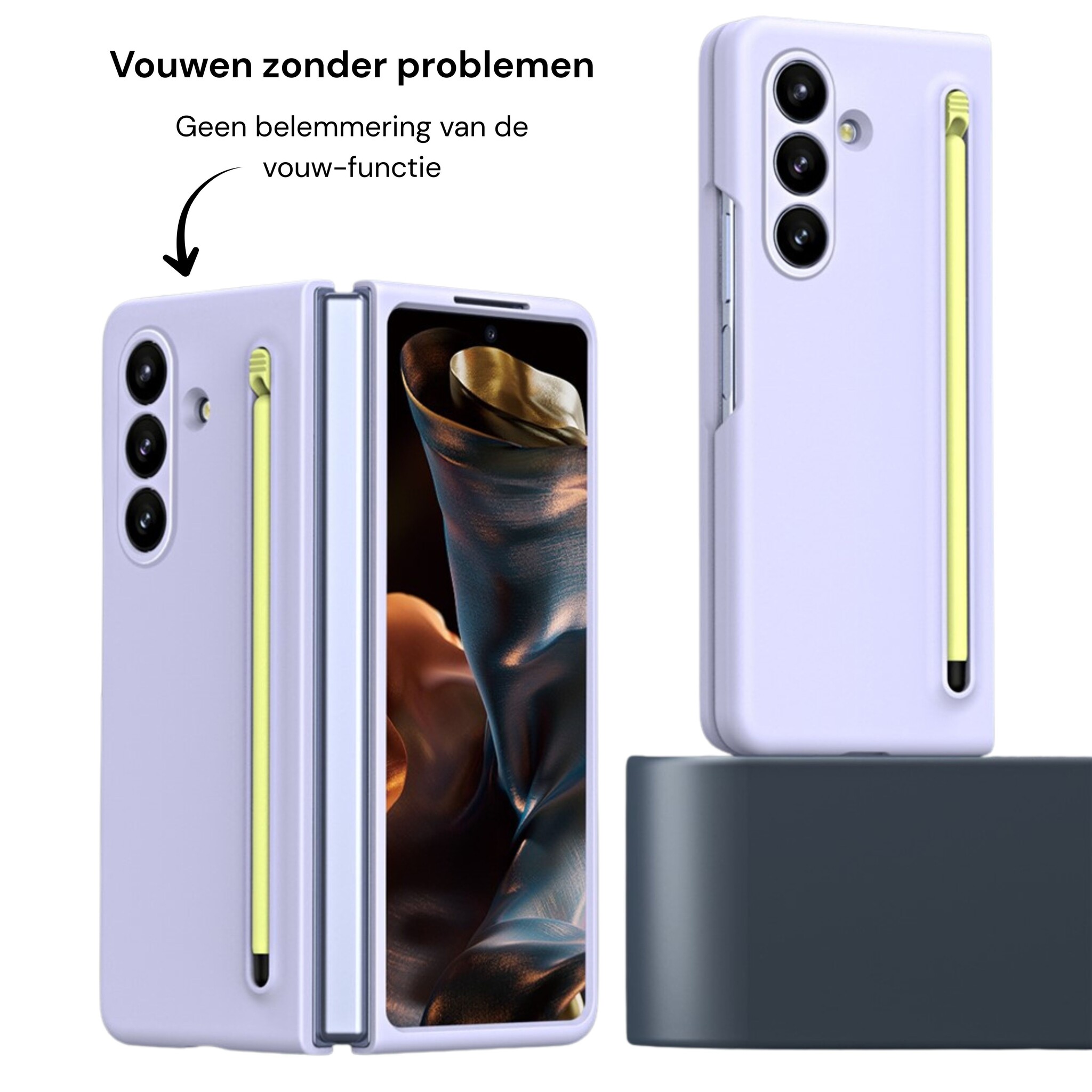 Samsung Galaxy Z Fold 8 Ultra Backcover hoes – Inclusief Styluspen & Screenprotector - Lila