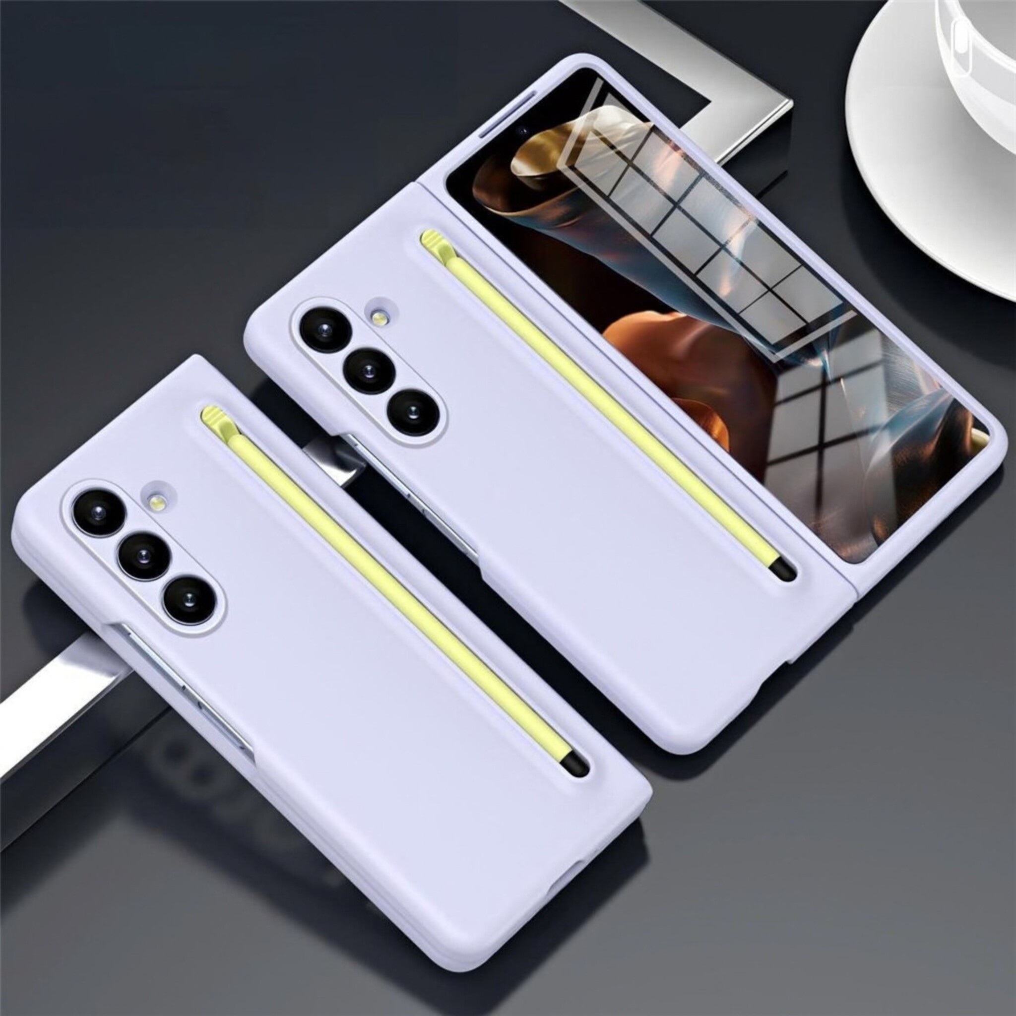 Samsung Galaxy Z Fold 8 Ultra Backcover hoes – Inclusief Styluspen & Screenprotector - Lila
