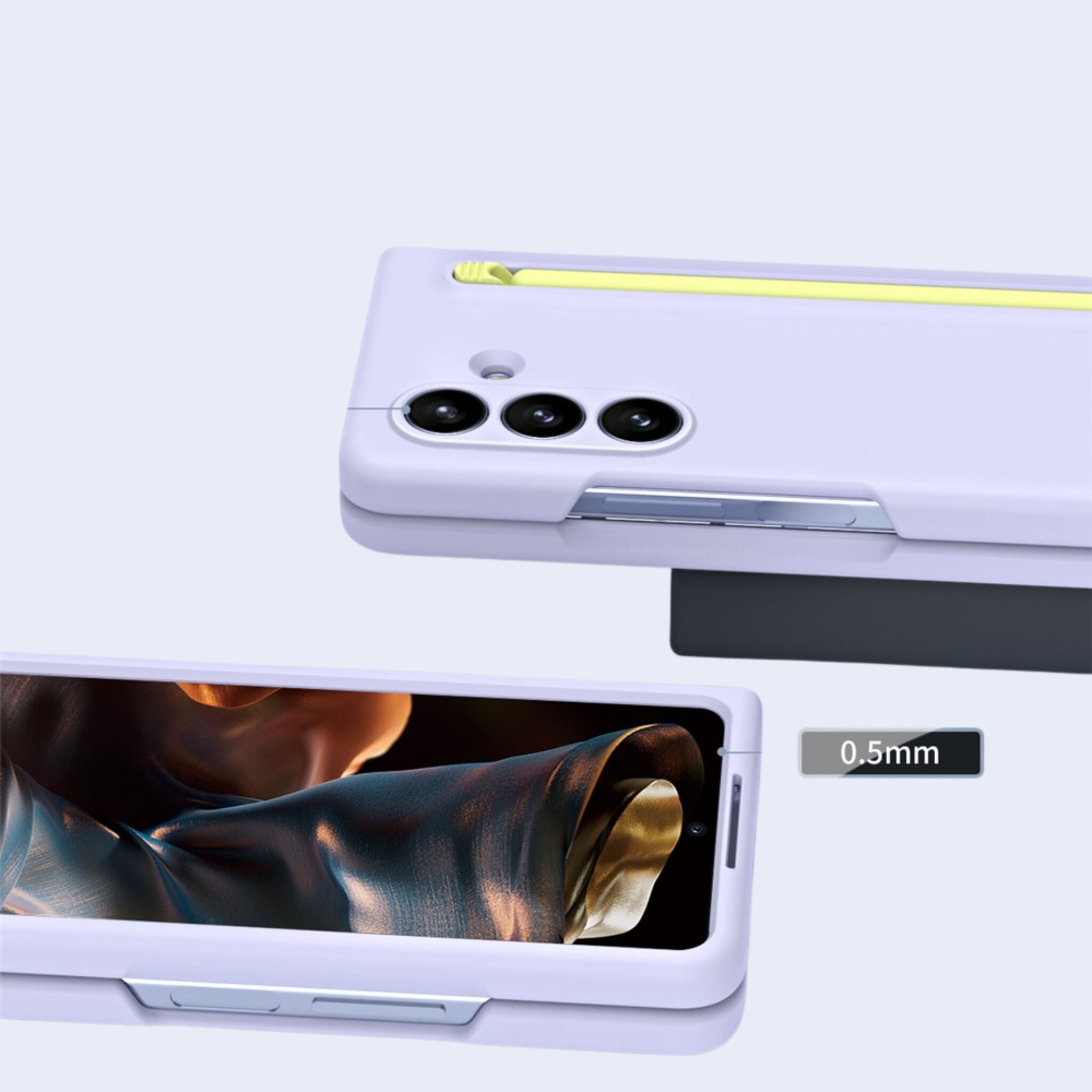 Samsung Galaxy Z Fold 8 Ultra Backcover hoes – Inclusief Styluspen & Screenprotector - Lila
