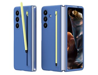 Casety Samsung Galaxy Z Fold 8 Ultra backcover hoes met Stylus & screenprotector - Blauw