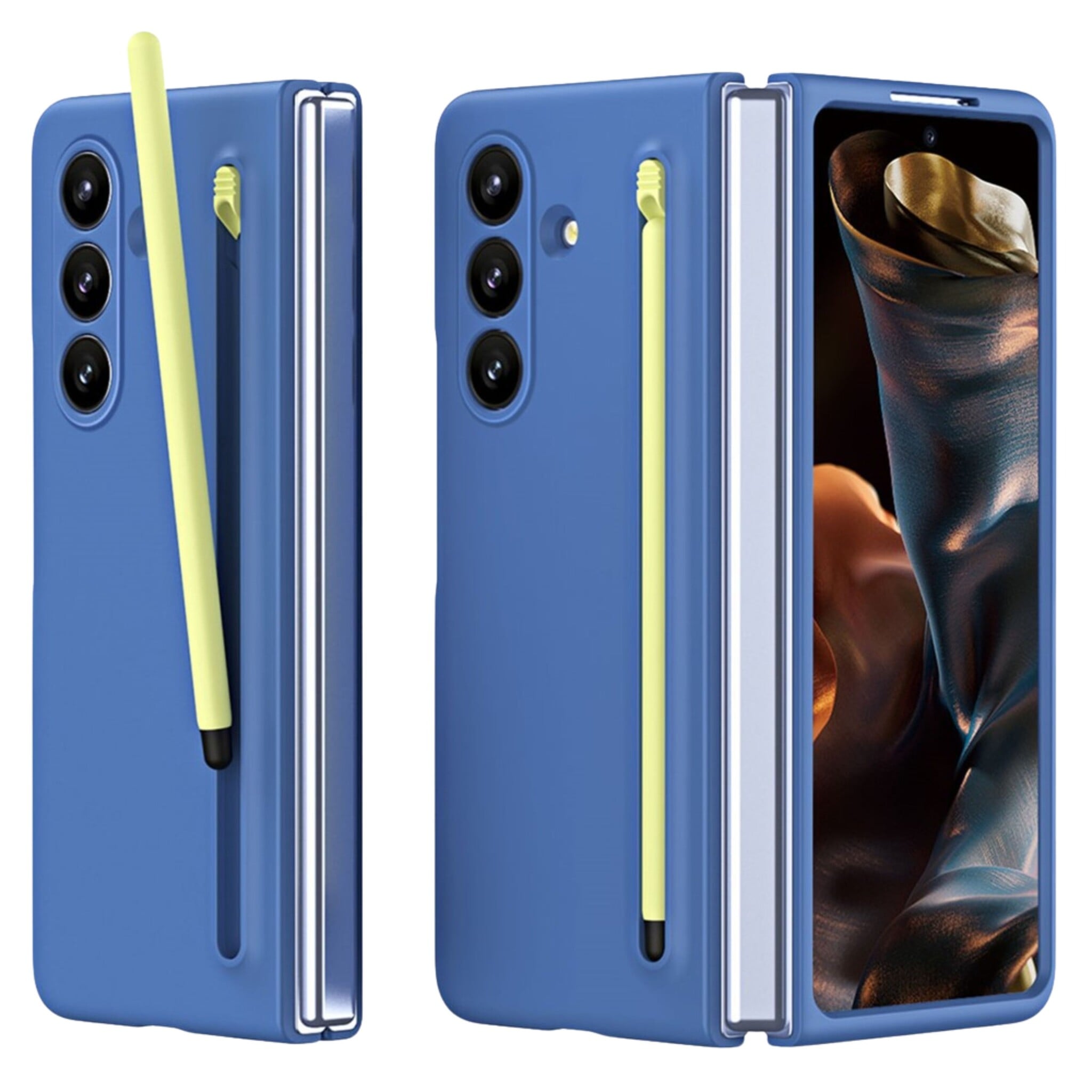 Samsung Galaxy Z Fold 8 Ultra Backcover hoes – Inclusief Styluspen & Screenprotector - Blauw