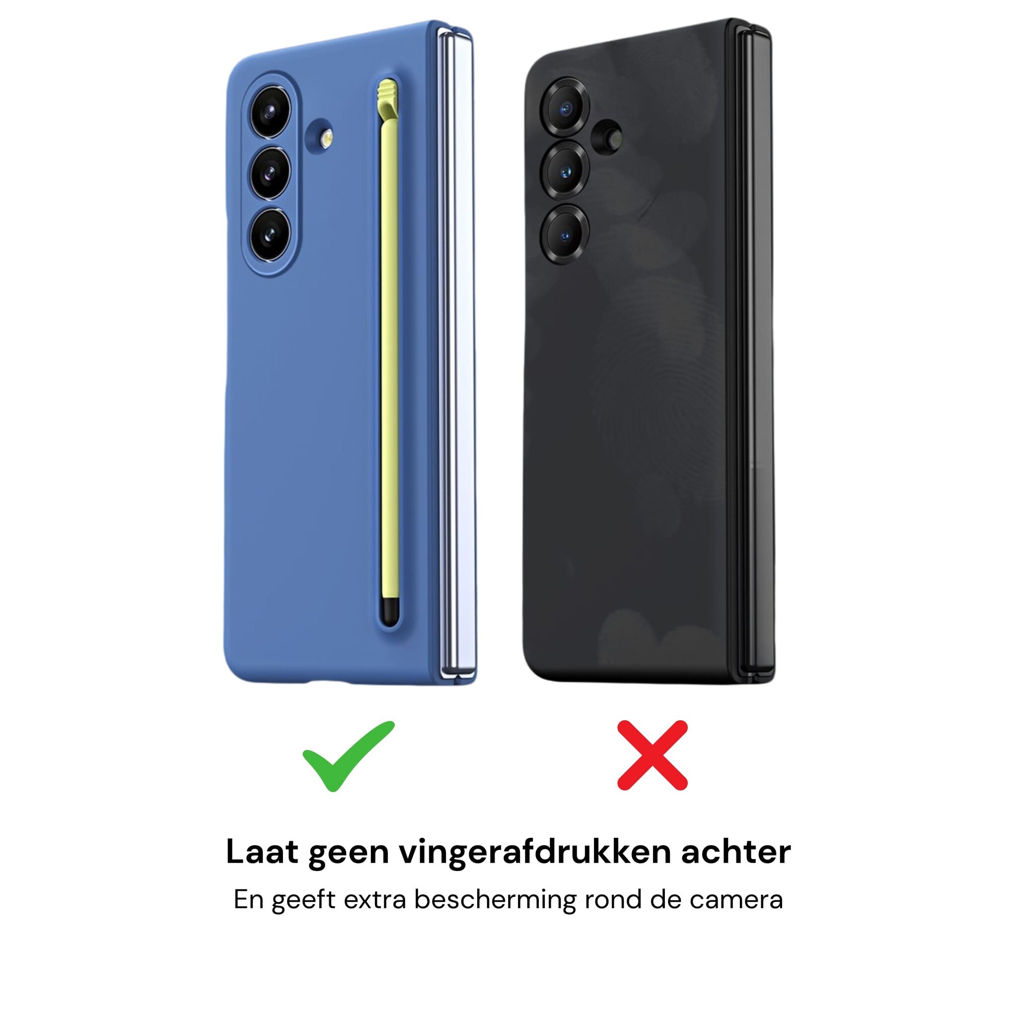 Samsung Galaxy Z Fold 8 Ultra Backcover hoes – Inclusief Styluspen & Screenprotector - Blauw
