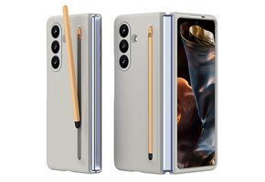 Casety Samsung Galaxy Z Fold 8 Ultra backcover hoes met Stylus & screenprotector - Lichtgrijs