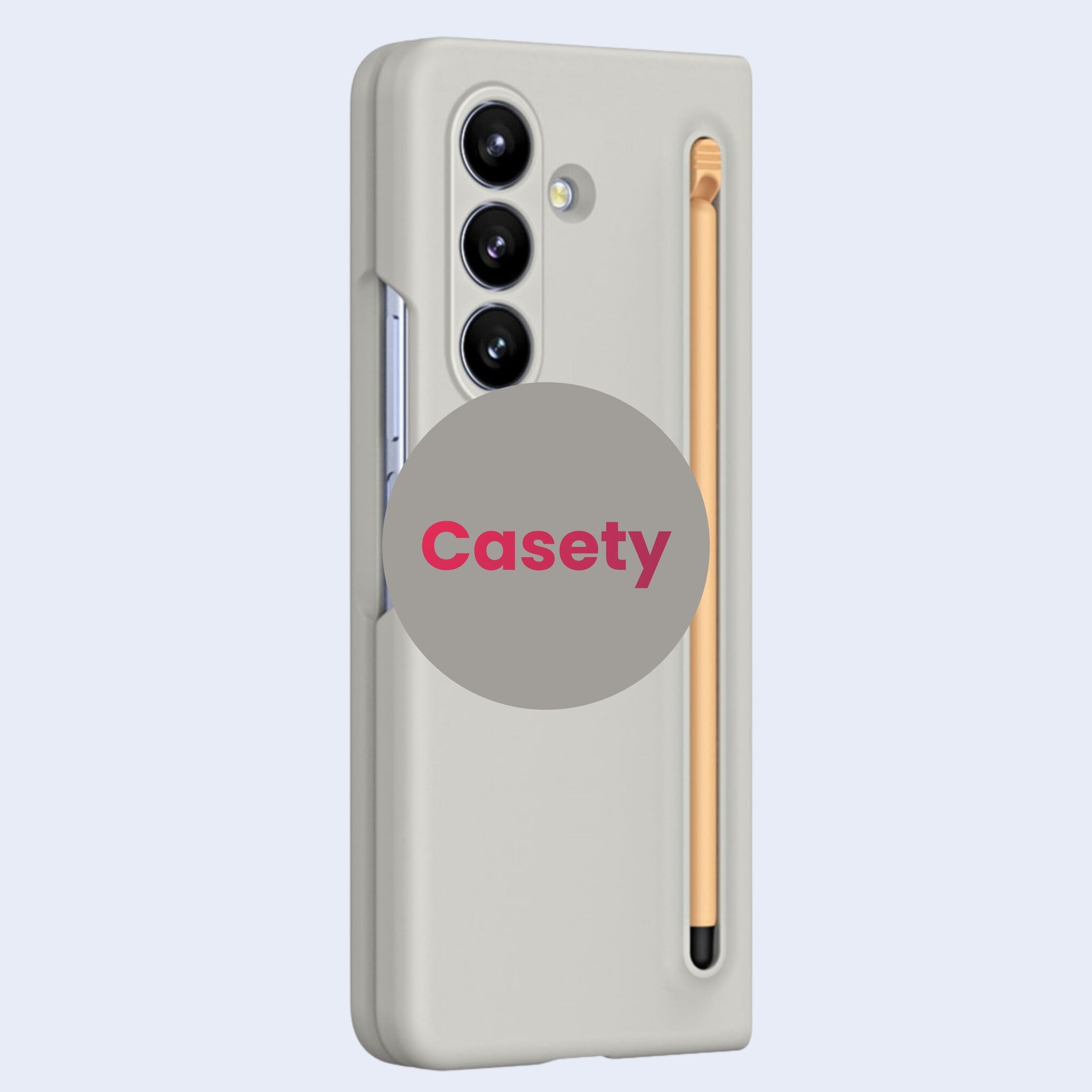 Samsung Galaxy Z Fold 8 Ultra Backcover hoes – Inclusief Styluspen & Screenprotector - Lichtgrijs