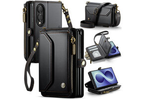 Caseme Samsung Galaxy Z Fold 8 hoesje - portemonnee tasje - Zwart