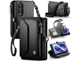Caseme Samsung Galaxy Z Fold 8 hoesje - portemonnee tasje - Zwart