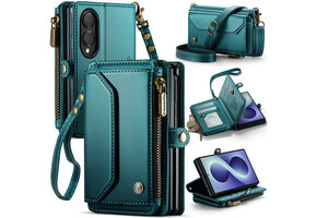 Caseme Samsung Galaxy Z Fold 8 hoesje - portemonnee tasje - Petrol
