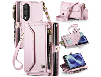 Caseme Samsung Galaxy Z Fold 8 hoesje - portemonnee tasje - Lichtroze